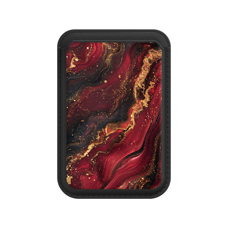 Dark Red Gilt - iPhone Leather Wallet