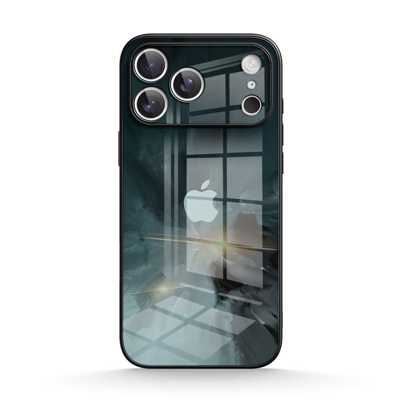 Black Gray - iPhone Glass Case