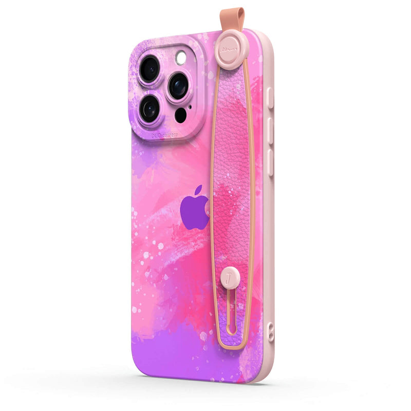 Pink Purple Coral - iPhone Wrist Strap Case