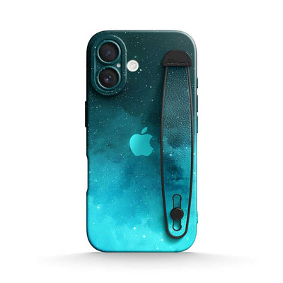 Fluorescent Star Blue - iPhone Wrist Strap Case
