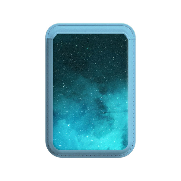 Fluorescent Star Blue - iPhone Leather Wallet