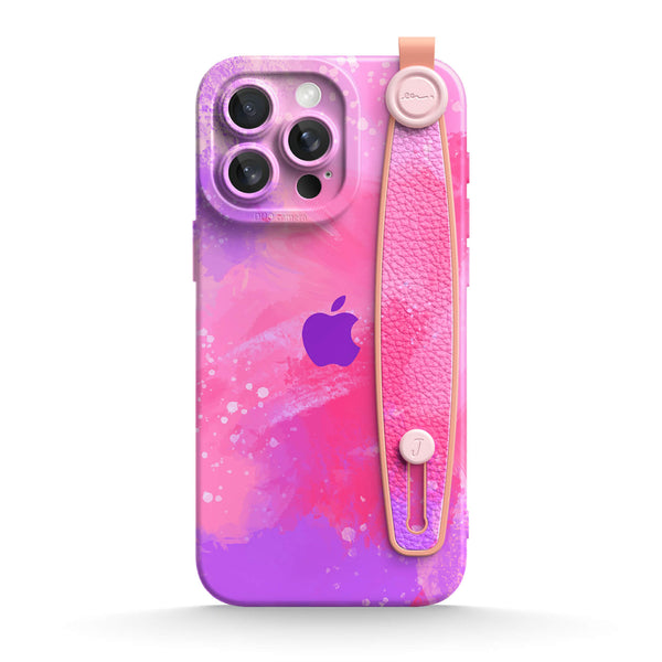 Pink Purple Coral - iPhone Wrist Strap Case