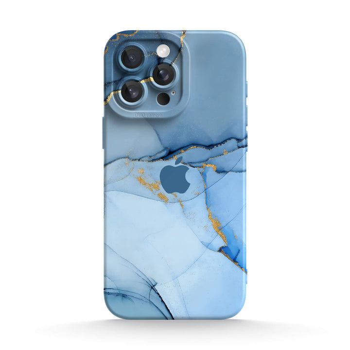 Goud Crack Blauw - iPhone Hoesje