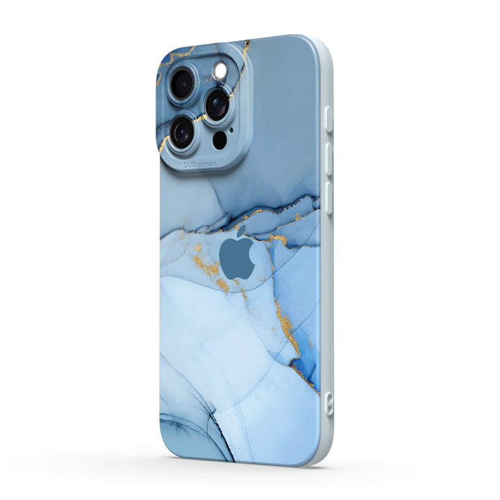 Goud Crack Blauw - iPhone Hoesje