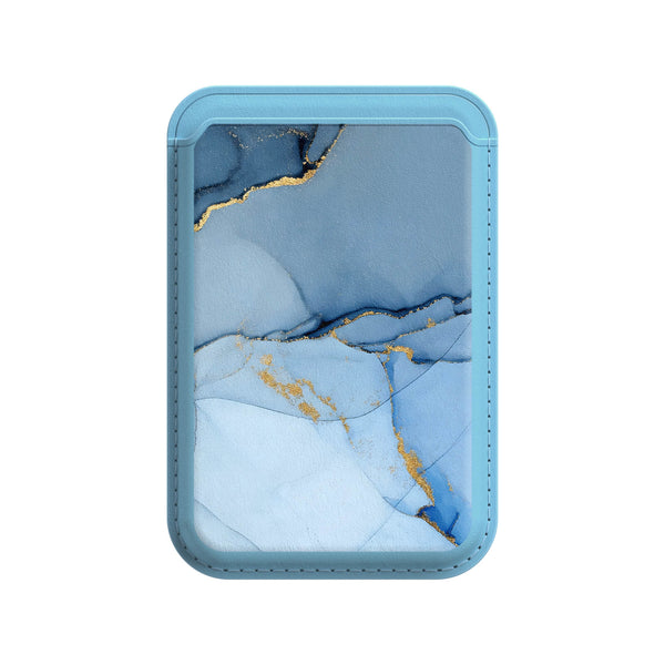 Gold Crack Blue - iPhone Leather Wallet