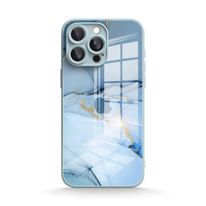 Goud Crack Blauw - iPhone Hoesje