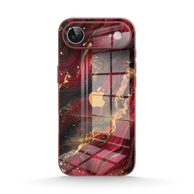Dark Red Gilt - iPhone Glass Case