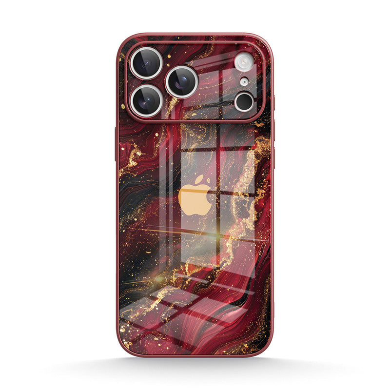 Dark Red Gilt - iPhone Glass Case