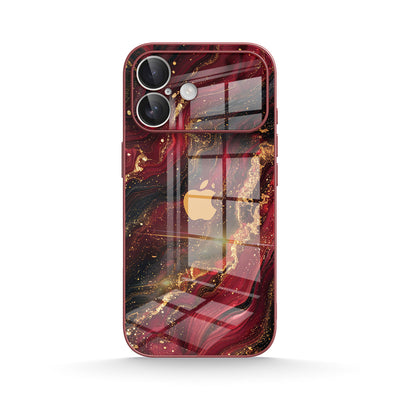 Dark Red Gilt - iPhone Glass Case
