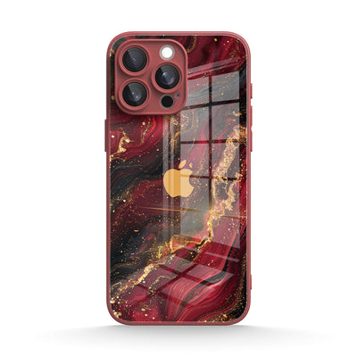 Dark Red Gilt - iPhone Glass Case