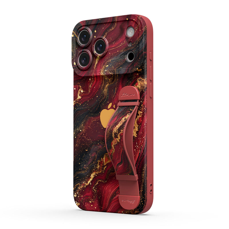 Dark Red Gilt - iPhone Wrist Strap Case