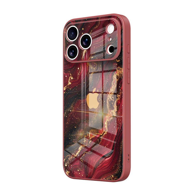 Dark Red Gilt - iPhone Glass Case