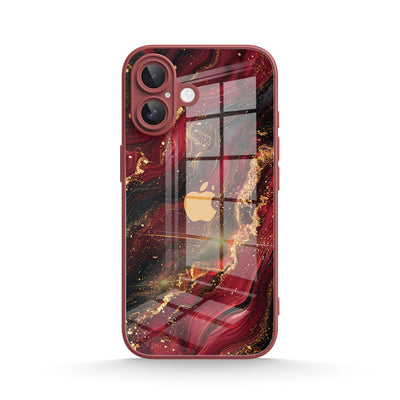 Dark Red Gilt - iPhone Glass Case