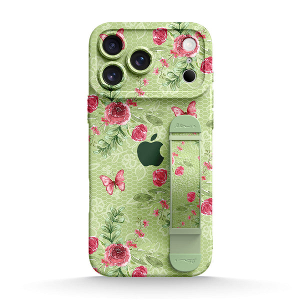 Butterfly Among Flowers - iPhone Wrist Strap Case