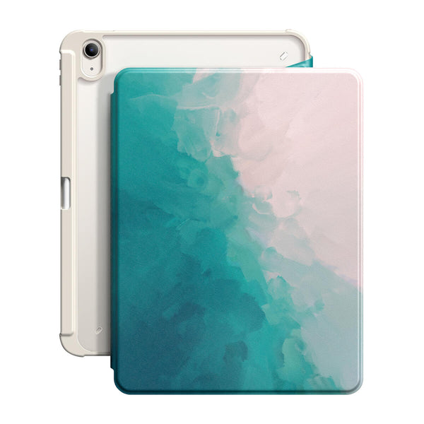 Green White - iPad Snap 360° Stand Impact Resistant Case