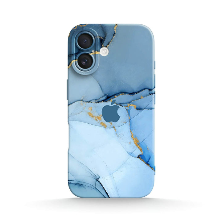 Goud Crack Blauw - iPhone Hoesje