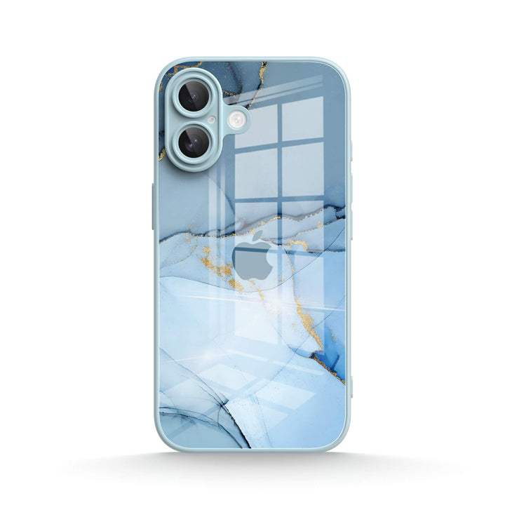 Goud Crack Blauw - iPhone Hoesje