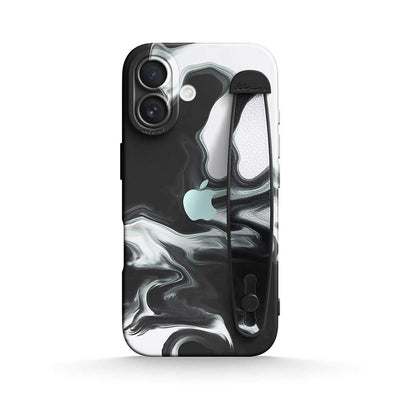 Black White - iPhone Wrist Strap Case