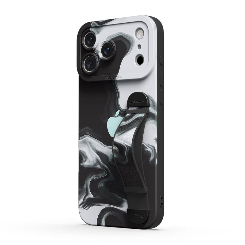 Black White - iPhone Wrist Strap Case