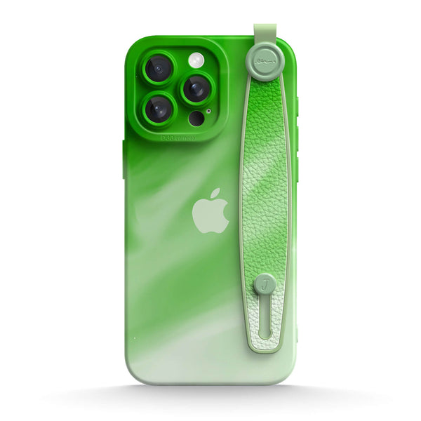 Green White - iPhone Wrist Strap Case