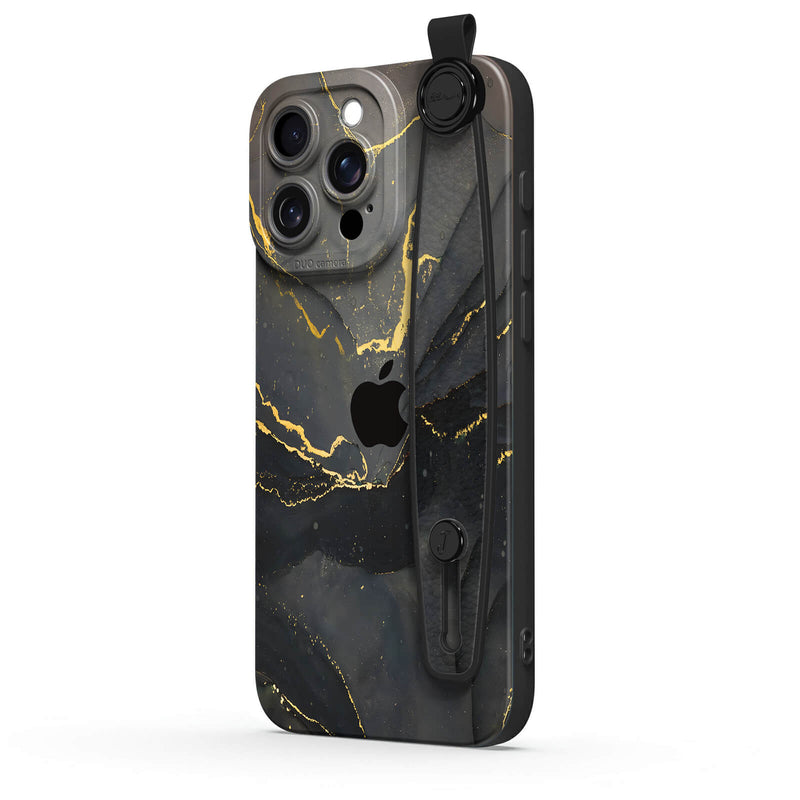 Black Gold Sand - iPhone Wrist Strap Case