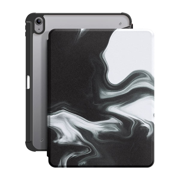 Black White - iPad Snap 360° Stand Impact Resistant Case