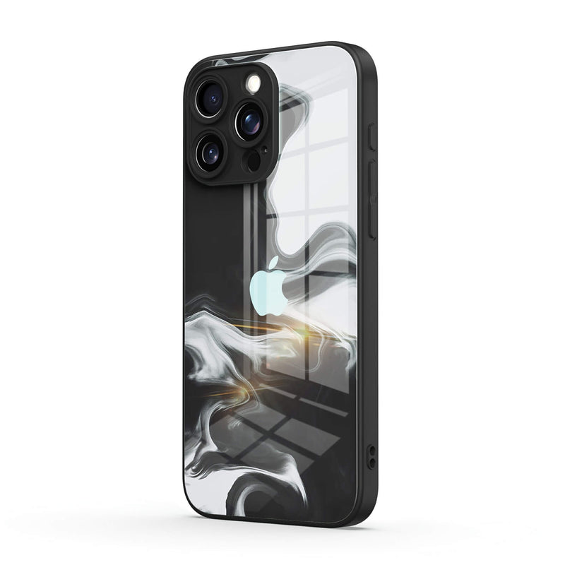 Black White - iPhone Glass Case