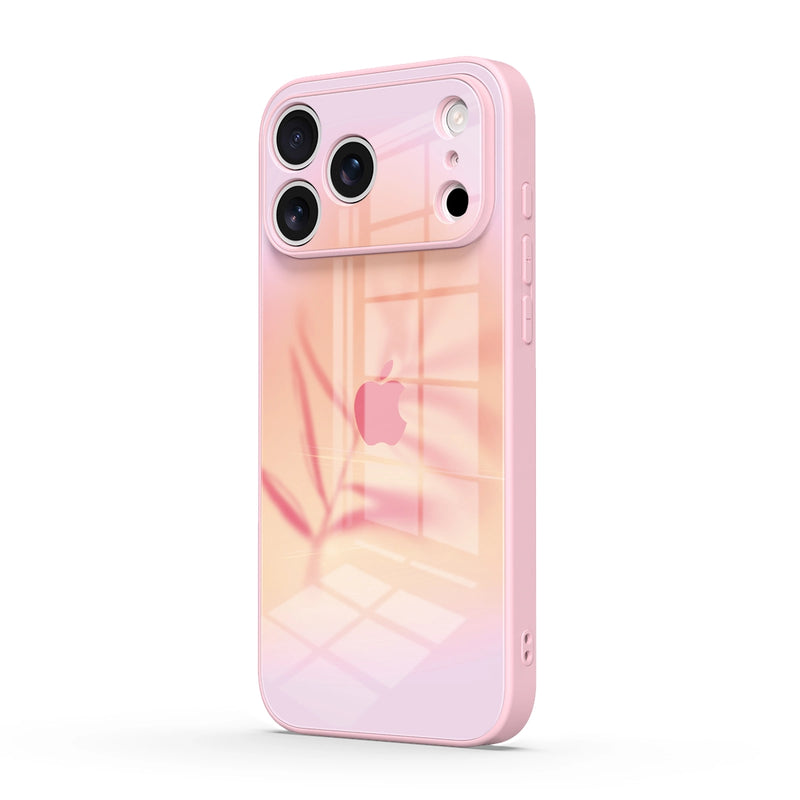 Pink Leaf - iPhone Glass Case