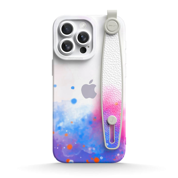 Sputter Roze Blauw Paars - iPhone Polsband Case