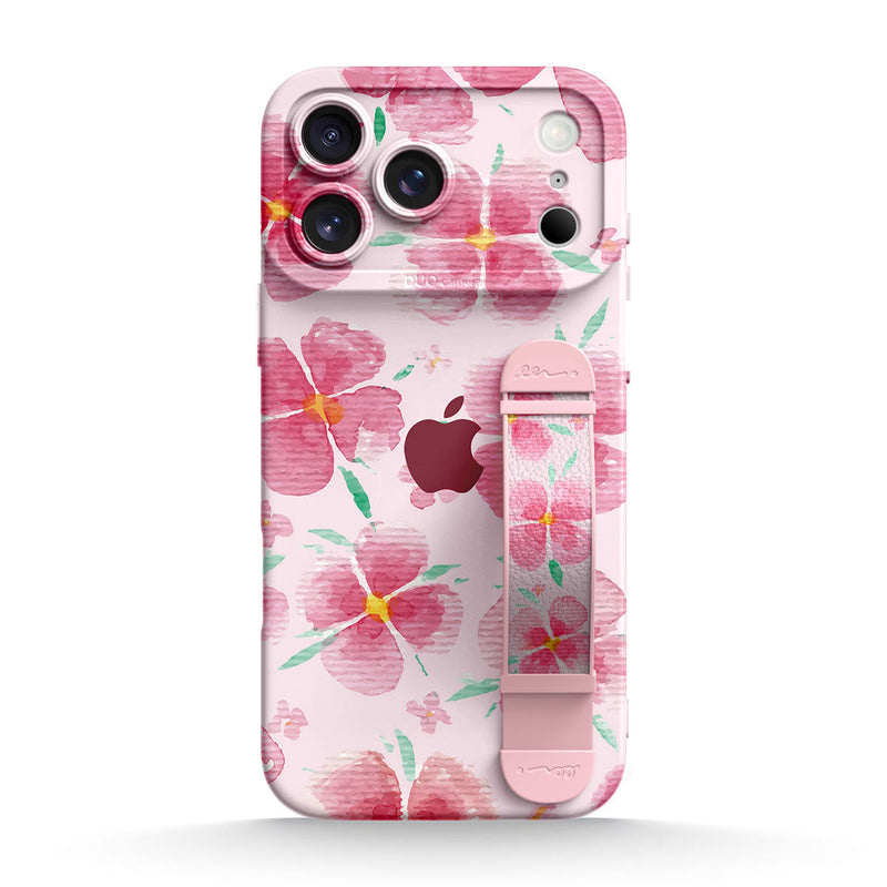 Pink Peach Blossom - iPhone Wrist Strap Case