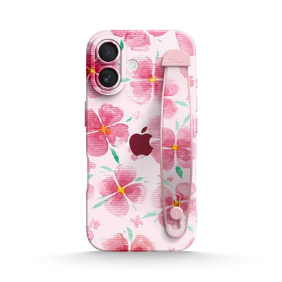 Pink Peach Blossom - iPhone Wrist Strap Case