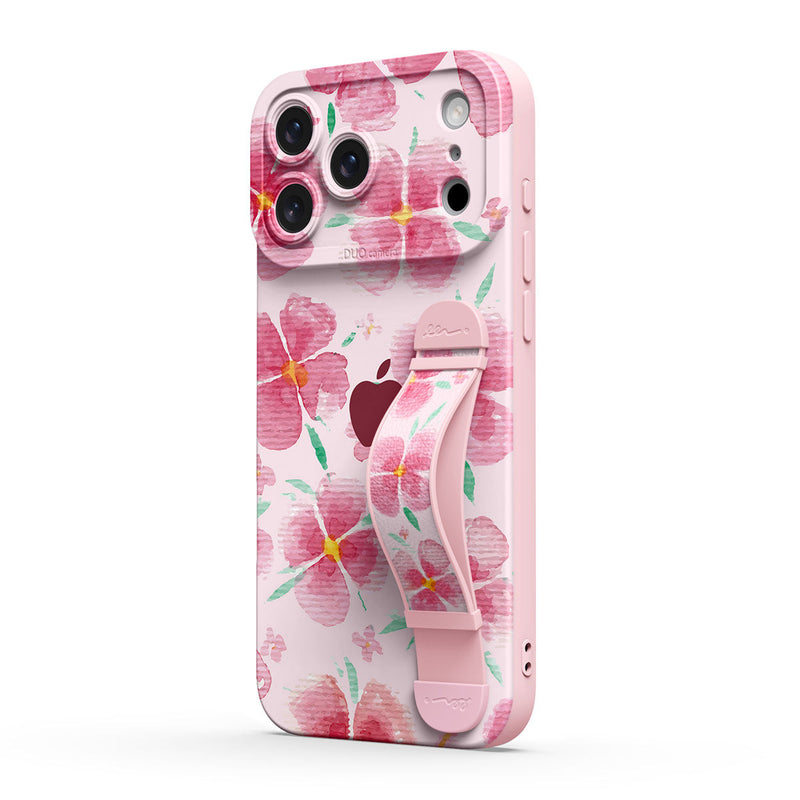 Pink Peach Blossom - iPhone Wrist Strap Case