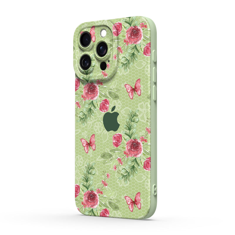 Butterfly Among Flowers - iPhone Silicone Case