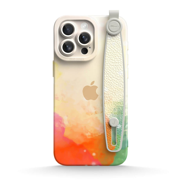 Sputter Groen Oranje Poeder - iPhone Polsband Case