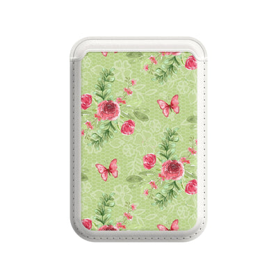Butterfly among flowers - iPhone Leather Wallet