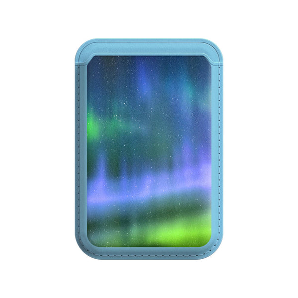 Optical Magnetic-Purple Green - iPhone Leather Wallet