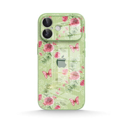 Butterfly Among Flowers - iPhone Glass Case