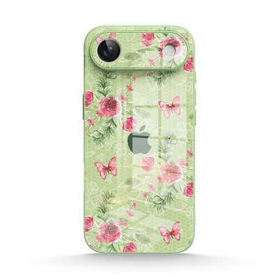 Butterfly Among Flowers - iPhone Glass Case