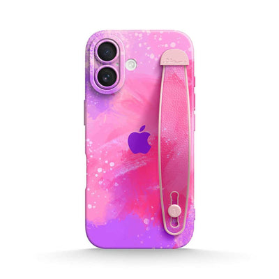 Pink Purple Coral - iPhone Wrist Strap Case