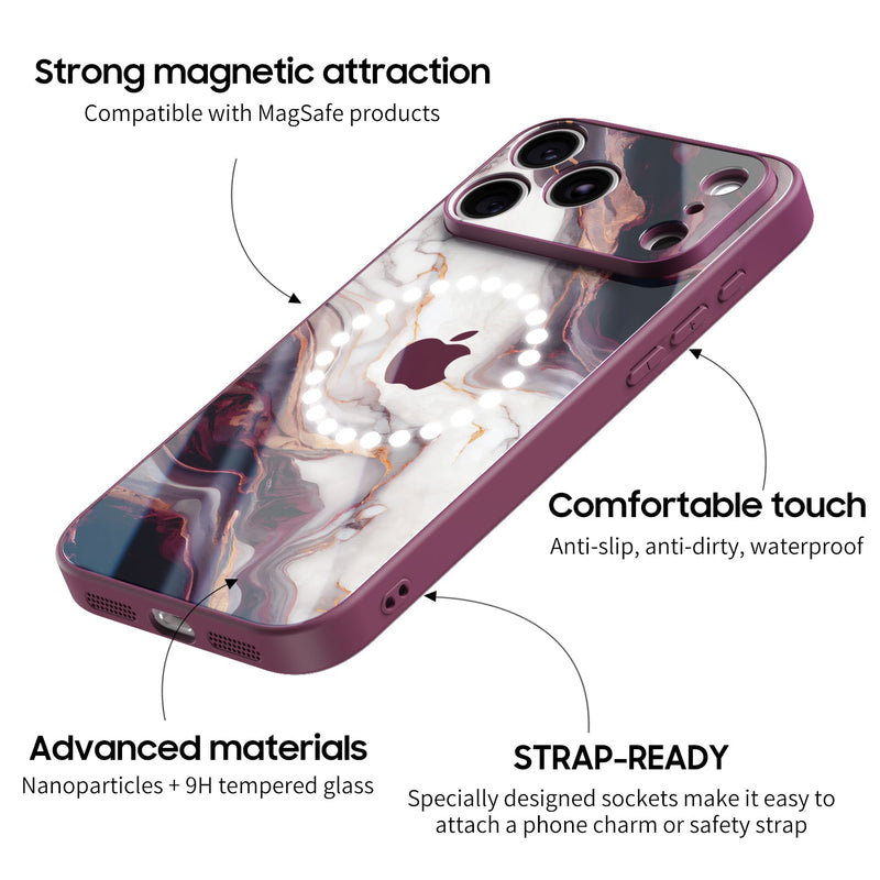 Dark Red Gilt - iPhone Glass Case