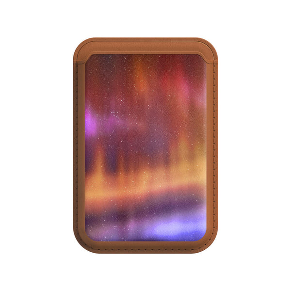 Optical Magnetic-Orange Purple - iPhone Leather Wallet