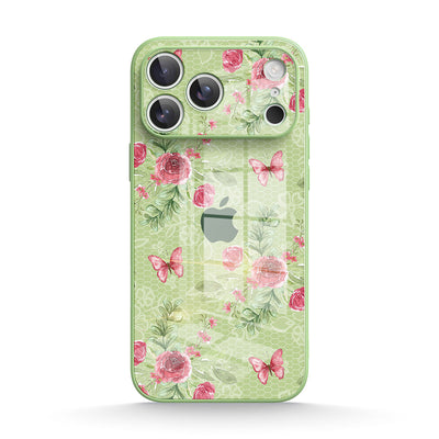 Butterfly Among Flowers - iPhone Glass Case