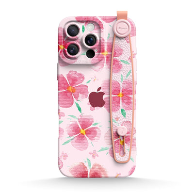 Pink Peach Blossom - iPhone Wrist Strap Case