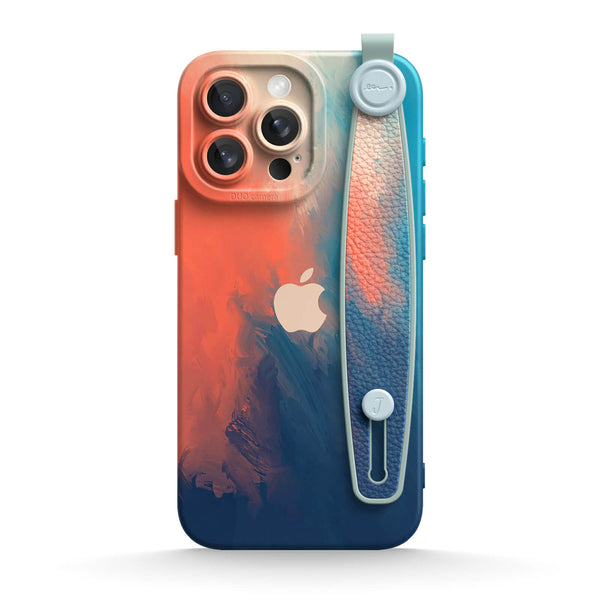 Blauw Oranje - iPhone Polsband Case