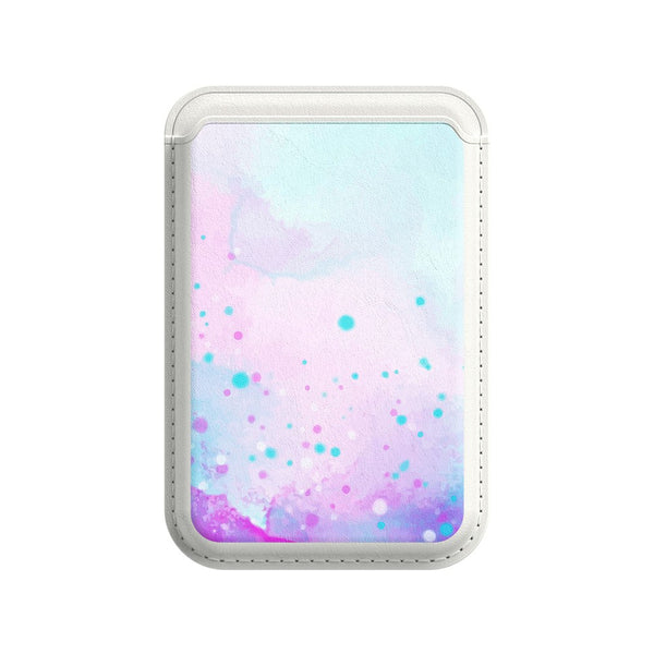 Watercolor Pink Blue - iPhone Leather Wallet
